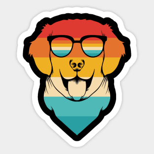 Dog Retro Retriever Sticker